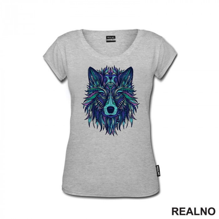 Colorful Wolf Head- Vuk - Životinje - Majica