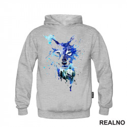Blue Wolf Watercolor Painting - Vuk - Životinje - Duks Blue Wolf Watercolor Painting - Vuk - Životinje - Duks