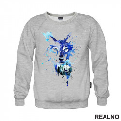 Blue Wolf Watercolor Painting - Vuk - Životinje - Duks Blue Wolf Watercolor Painting - Vuk - Životinje - Duks