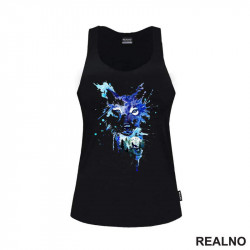 Blue Wolf Watercolor Painting - Vuk - Životinje - Majica