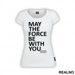 May The Force Be With You - White And Yellow - Star Wars - Majica