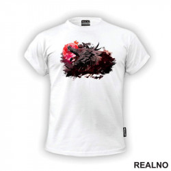 Angry Wolf Howling At The Moon - Painting - Vuk - Životinje - Majica