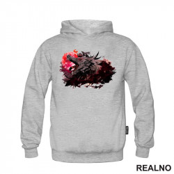 Angry Wolf Howling At The Moon - Painting - Vuk - Životinje - Duks