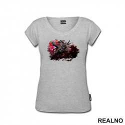 Angry Wolf Howling At The Moon - Painting - Vuk - Životinje - Majica