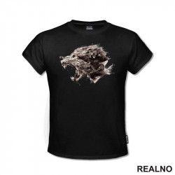 Angry Wolf Head - Painting - Vuk - Životinje - Majica