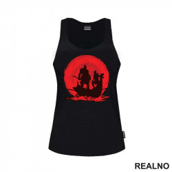 Red And Black - Ship - Kratos And Atreus - God Of War - Majica