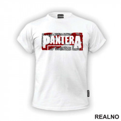 OUTLET - Bela muška majica veličine XXL -  Pantera