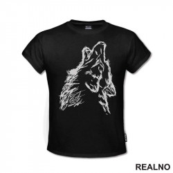 Wolf Howling - Illustration - Vuk - Životinje - Majica