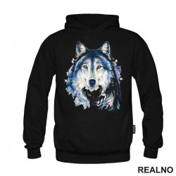 Colored Wolf Head - Watercolor Painting - Vuk - Životinje - Duks