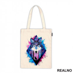 Painted Wolf's Head In The Forest - Watercolor Painting - Vuk - Životinje - Ceger