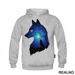Silhuette Of Wolf Moon And Stars - Vuk - Životinje - Duks