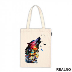 Colored Silhuette Wolf With Stag - Vuk - Životinje - Ceger