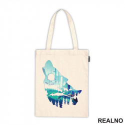 Silhuette Of A Wolf Howling At The Moon In The Forest - Vuk - Životinje - Ceger