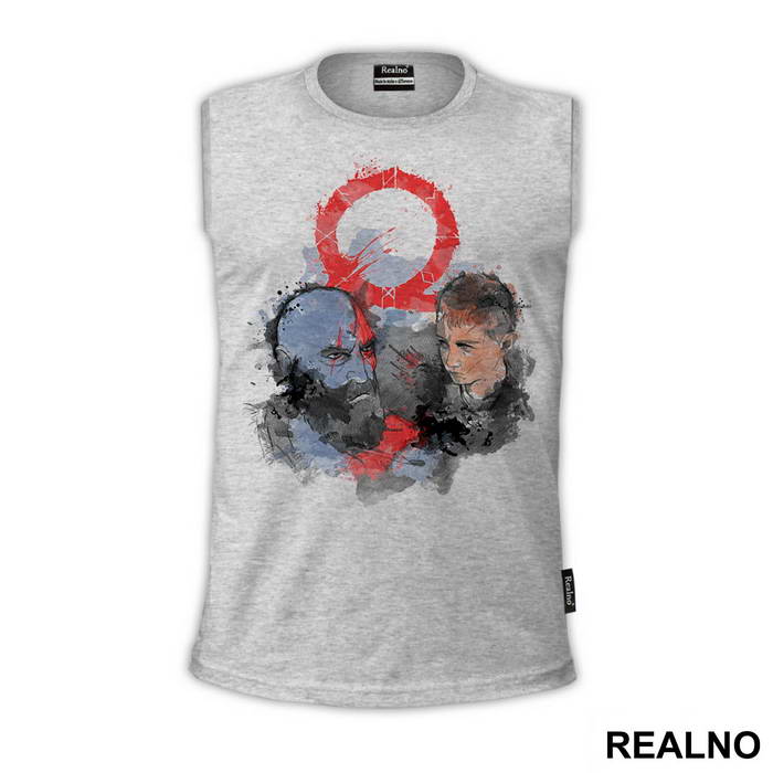 Watercolor Portair of father and son - God Of War - Majica