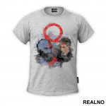 Watercolor Portair of father and son - God Of War - Majica