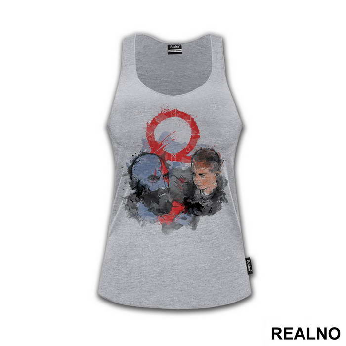 Watercolor Portair of father and son - God Of War - Majica