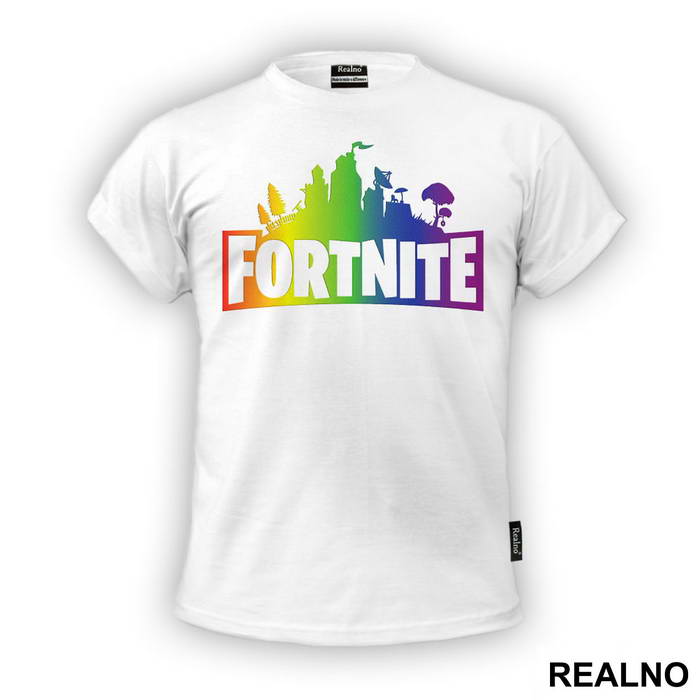 Rainbow Logo - Fortnite - Majica