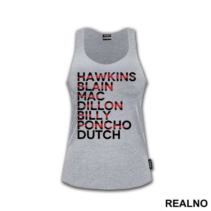 Hawkins - Blain - Mac - Dillon - Billy - Poncho - Dutch - Predator - Majica