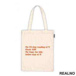 Me: I'll Stop Reading at 11, Clock: 11:02, Me: Oops, Too Late, Better Stop At 12 - Red - Books - Čitanje - Knjige - Ceger
