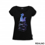 Girl Reading - Silhouette - Colors - Books - Čitanje - Knjige - Majica
