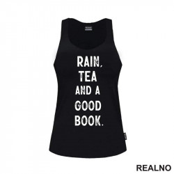 Rain, Tea, And A Good Book - Books - Čitanje - Knjige - Majica
