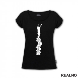 To Reach The Top We Stand On The Books We've Read - Silhouette - Books - Čitanje - Knjige - Majica