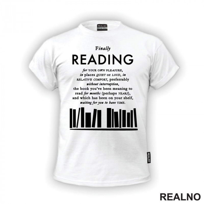Finally Reading - Books - Čitanje - Knjige - Majica
