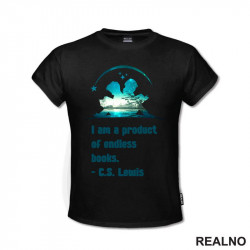 I Am A Product Of Endless Books. - C.S. Lewis - Child Reading Books - Silhouette - Books - Čitanje - Knjige - Majica