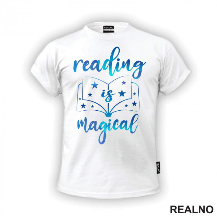 Reading Is Magical - Blue - Colors - Books - Čitanje - Knjige - Majica