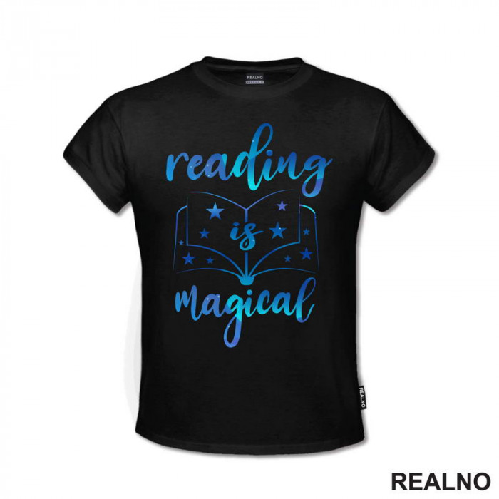 Reading Is Magical - Blue - Colors - Books - Čitanje - Knjige - Majica