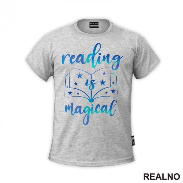 Reading Is Magical - Blue - Colors - Books - Čitanje - Knjige - Majica