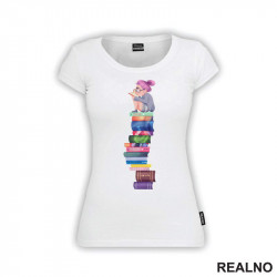 Girl Reading - Fun Girl - Colors  - Books - Čitanje - Knjige - Majica