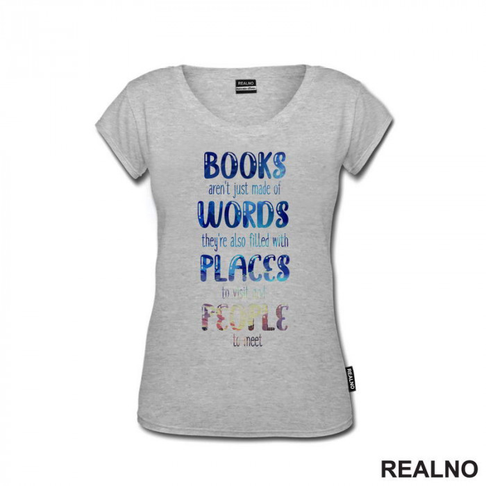 Books, Words, Places, People - Colors - Books - Čitanje - Knjige - Majica