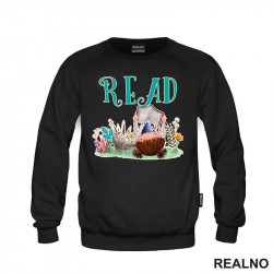 Girl And Cat Reading - Grass And Flowers - Books - Čitanje - Knjige - Duks