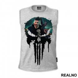 Frank Castle And Skull - Blue - Punisher - Majica