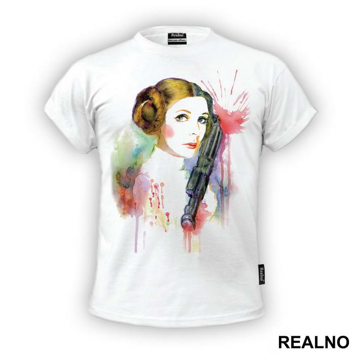 Watercolor Spill - Princess Leia - Star Wars - Majica