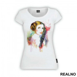 Watercolor Spill - Princess Leia - Star Wars - Majica Watercolor Spill - Princess Leia - Star Wars - Majica
