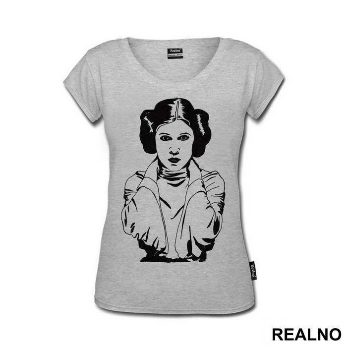 Black Outline - Princess Leia - Star Wars - Majica
