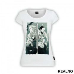 Daenerys Targaryen, Jon Snow, Tyrion Lannister, Arya Stark, Cersei Lannister, And Sansa Stark - Game Of Thrones - GOT - Majica