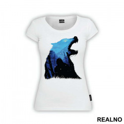 Jon Snow And Ghost - Blue - Game Of Thrones - GOT - Majica