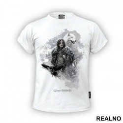 Jon Snow, Ghost And Crow - Game Of Thrones - GOT - Majica