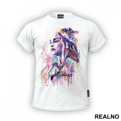 Daenerys Targaryen And Dragons - Watercolor Spill - Game Of Thrones - GOT - Majica