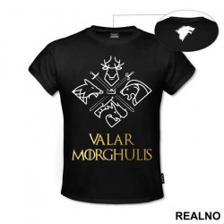 Valar Morghulis - White And Gold - Game Of Thrones - GOT - Majica