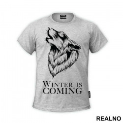 Winter Is Coming - White Dire Wolf - Game Of Thrones - GOT - Majica