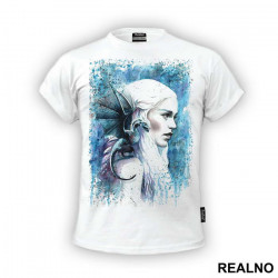 Daenerys Targaryen - Blue Splatter - Game Of Thrones - GOT - Majica
