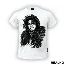 Jon Snow - Black Drawing - Game Of Thrones - GOT - Majica