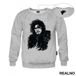 Jon Snow - Black Drawing - Game Of Thrones - GOT - Duks