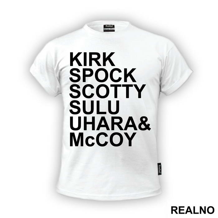 Kirk, Spock, Scotty, Sulu, Uhara & McCoy - Star Trek - Majica