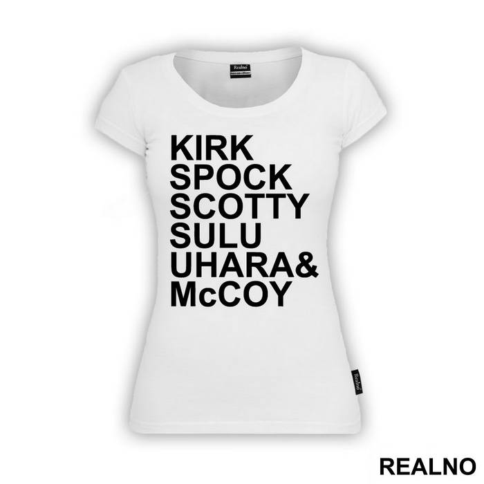 Kirk, Spock, Scotty, Sulu, Uhara & McCoy - Star Trek - Majica