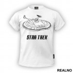 Nx 01 Enterprise And Logo - Star Trek - Majica